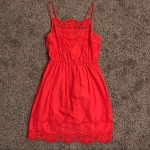 Kimichi Blue Orange Mini-Sundress with Lace XS